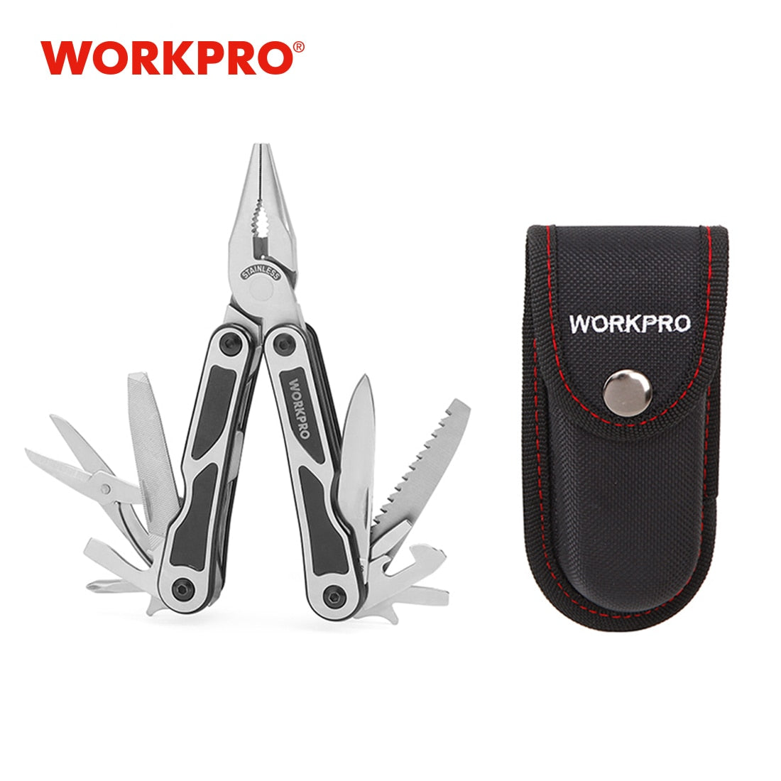 WORKPRO 3PCS Survival Tool Kits Multi Plier Multifunction Knife