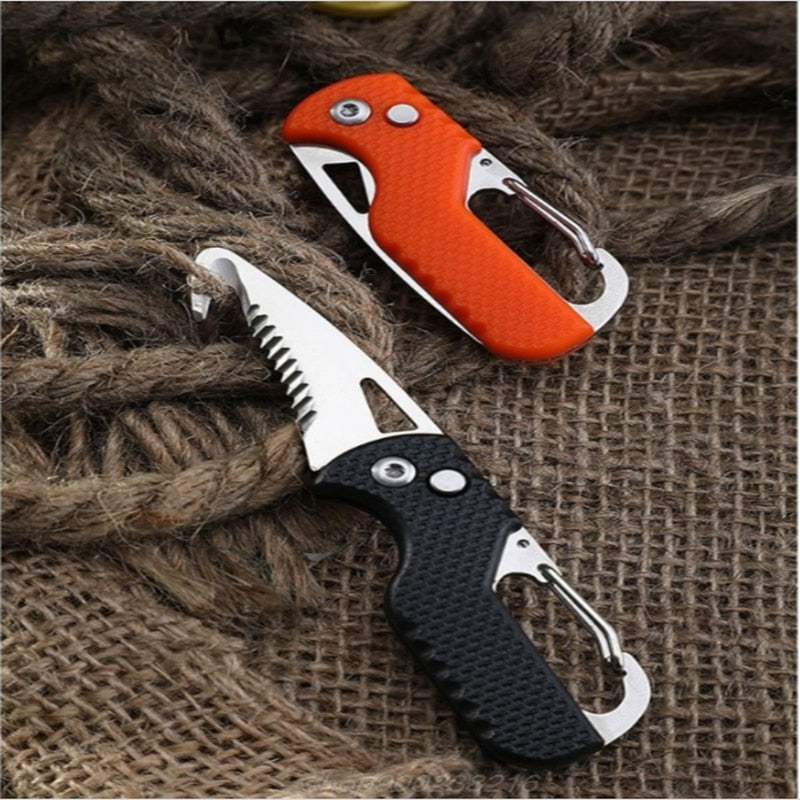 Portable Multifunctional Express Parcel Knife, Keychain, Serrated Hook